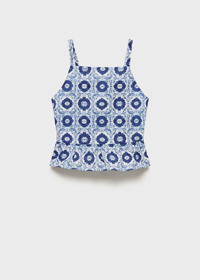 Mango Blusa Stampata Volant