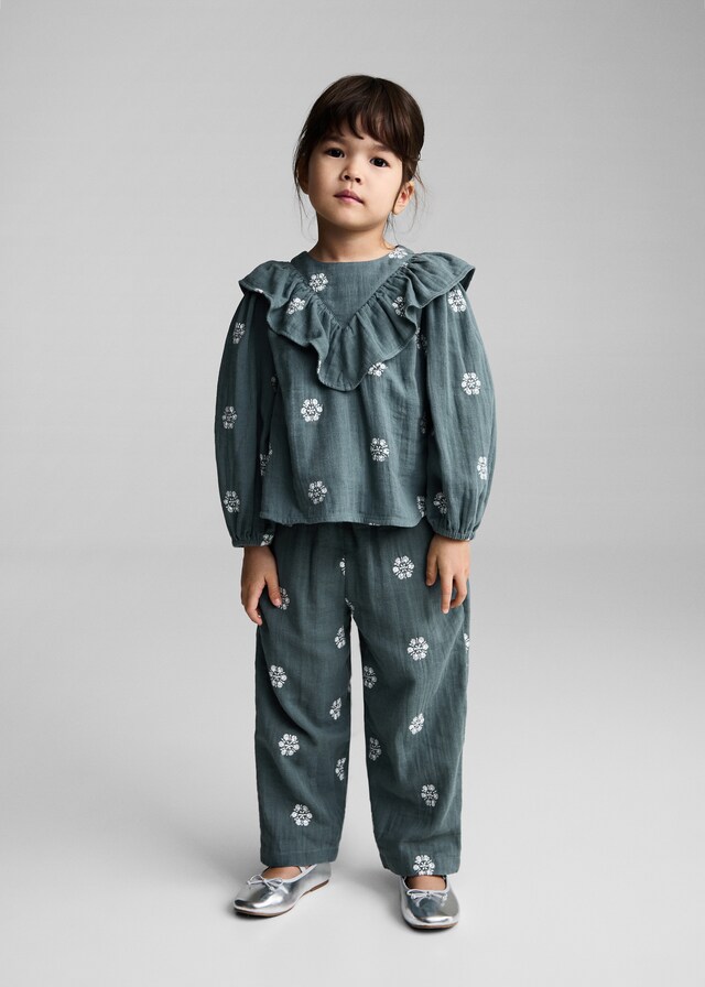 Mango Blusa Stampata Volant