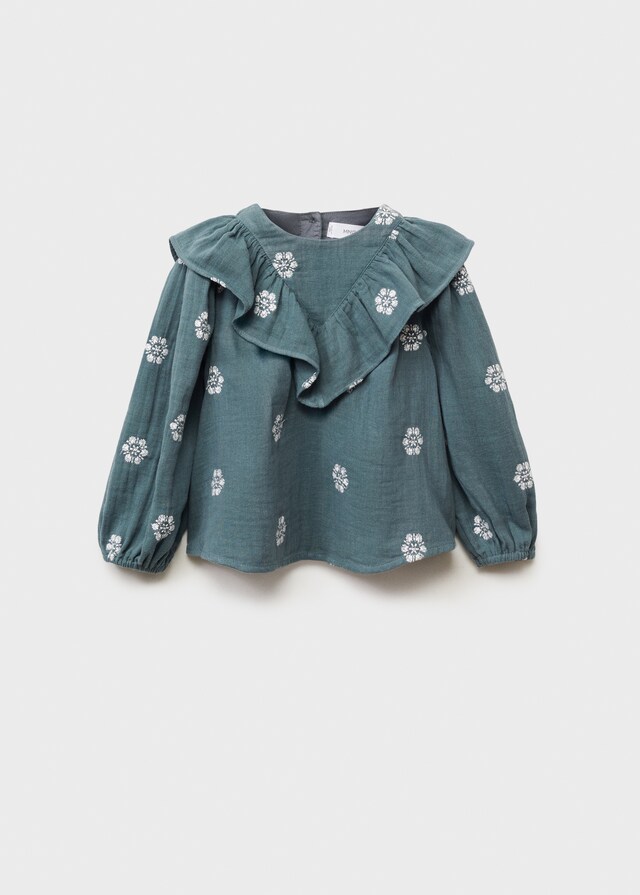 Mango Blusa Stampata Volant