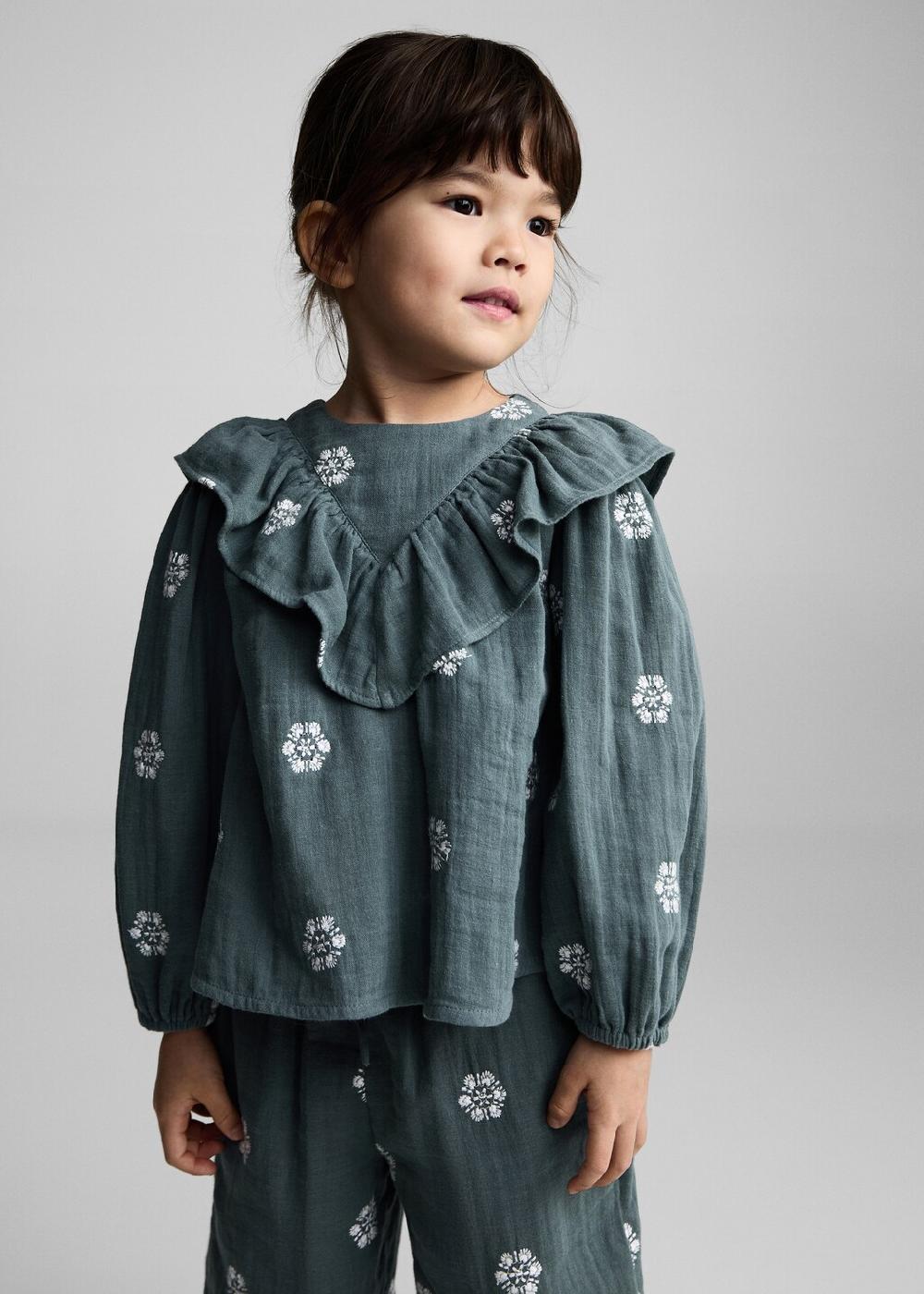 Mango Blusa stampata volant