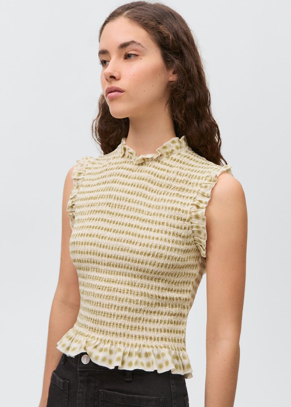 Mango Blusa stampata volant