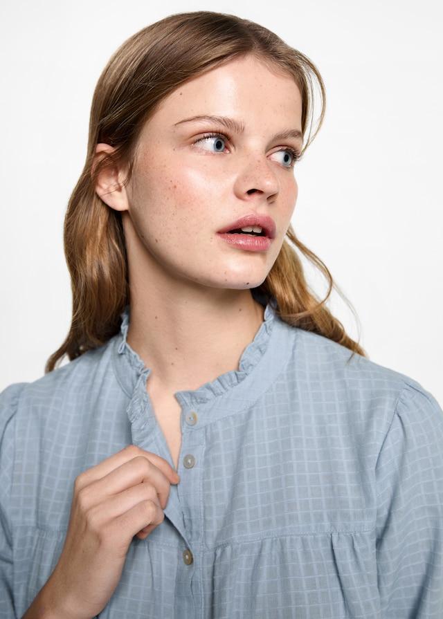 Mango Blusa Texture Quadri