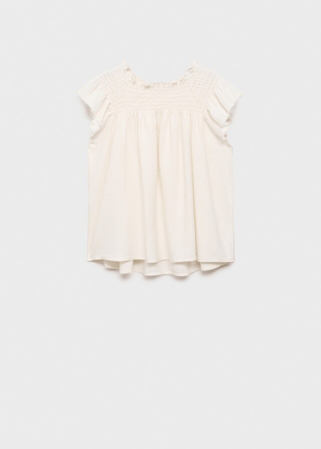 Mango Blusa Volants Lino