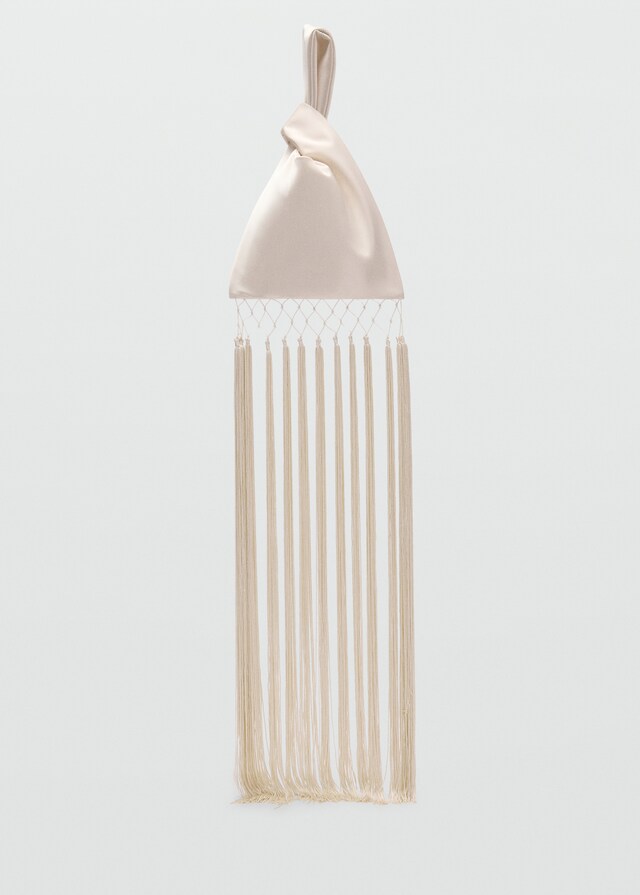 Mango Borsa A Mano Raso Finitura Frange