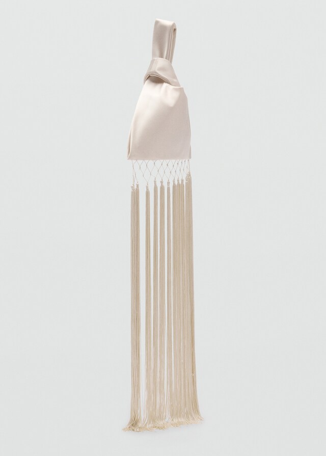 Mango Borsa A Mano Raso Finitura Frange