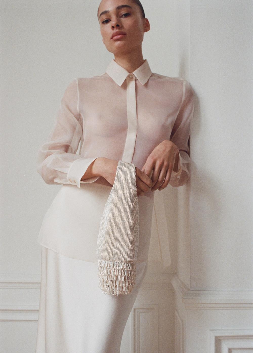 Mango Borsa a mano ricamata con pietre