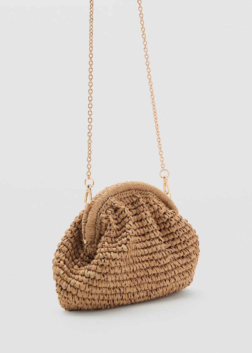 Mango Borsa clutch in fibra naturale