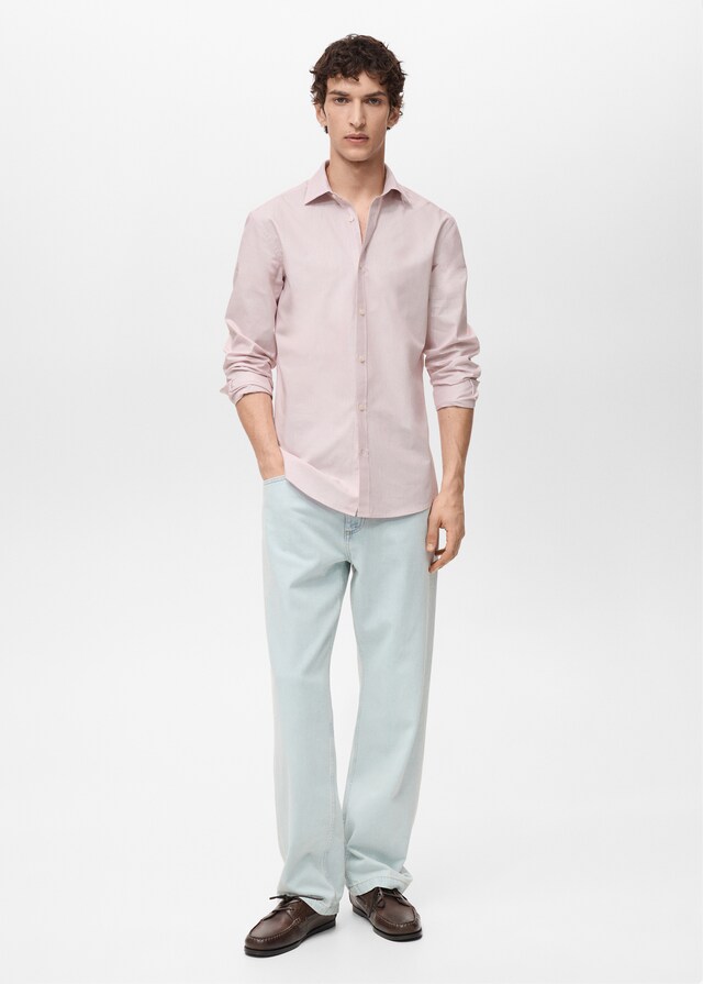 Mango Camicia 100% Cotone Righe Slim-fit