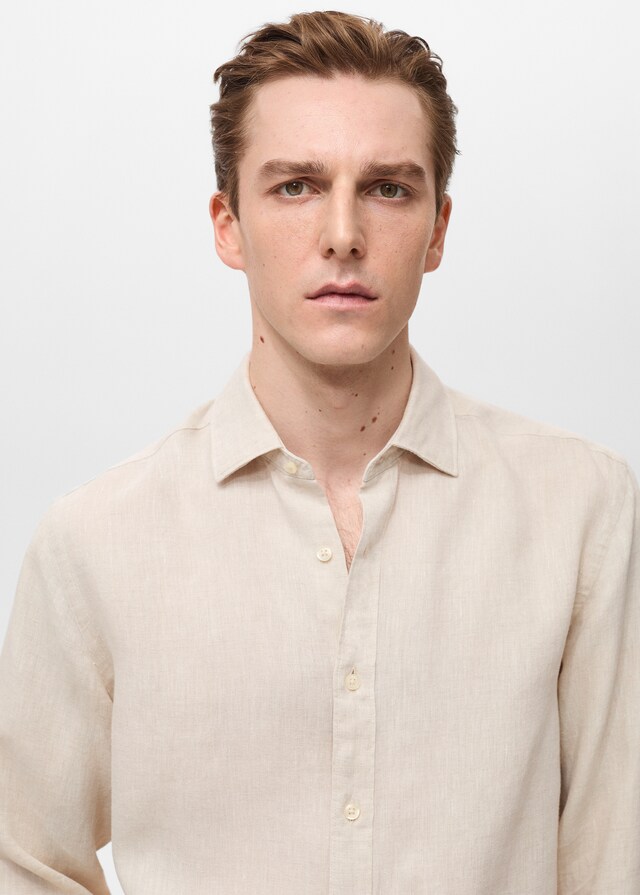 Mango Camicia 100% Lino Regular-fit