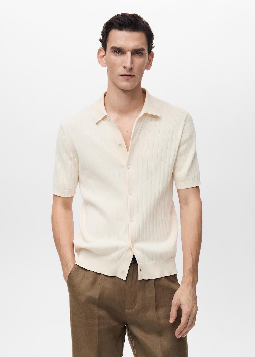 Mango Camicia a maglia fine a coste