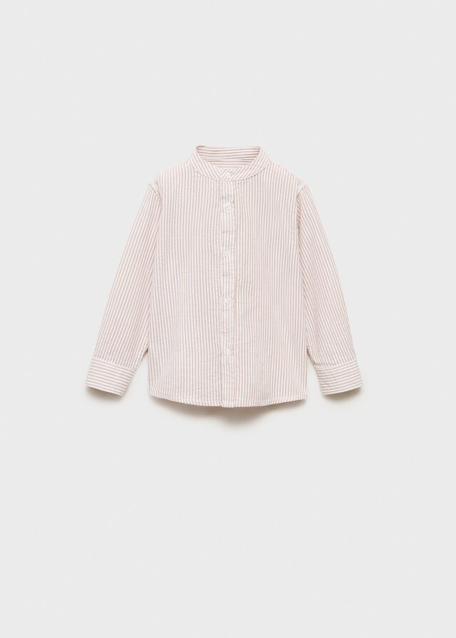 Mango Camicia Collo Alla Coreana Righe