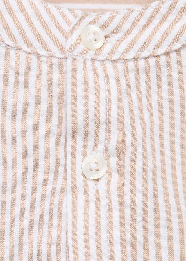 Mango Camicia Collo Alla Coreana Righe