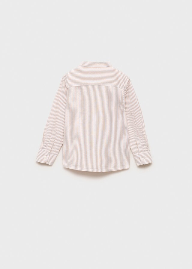 Mango Camicia Collo Alla Coreana Righe