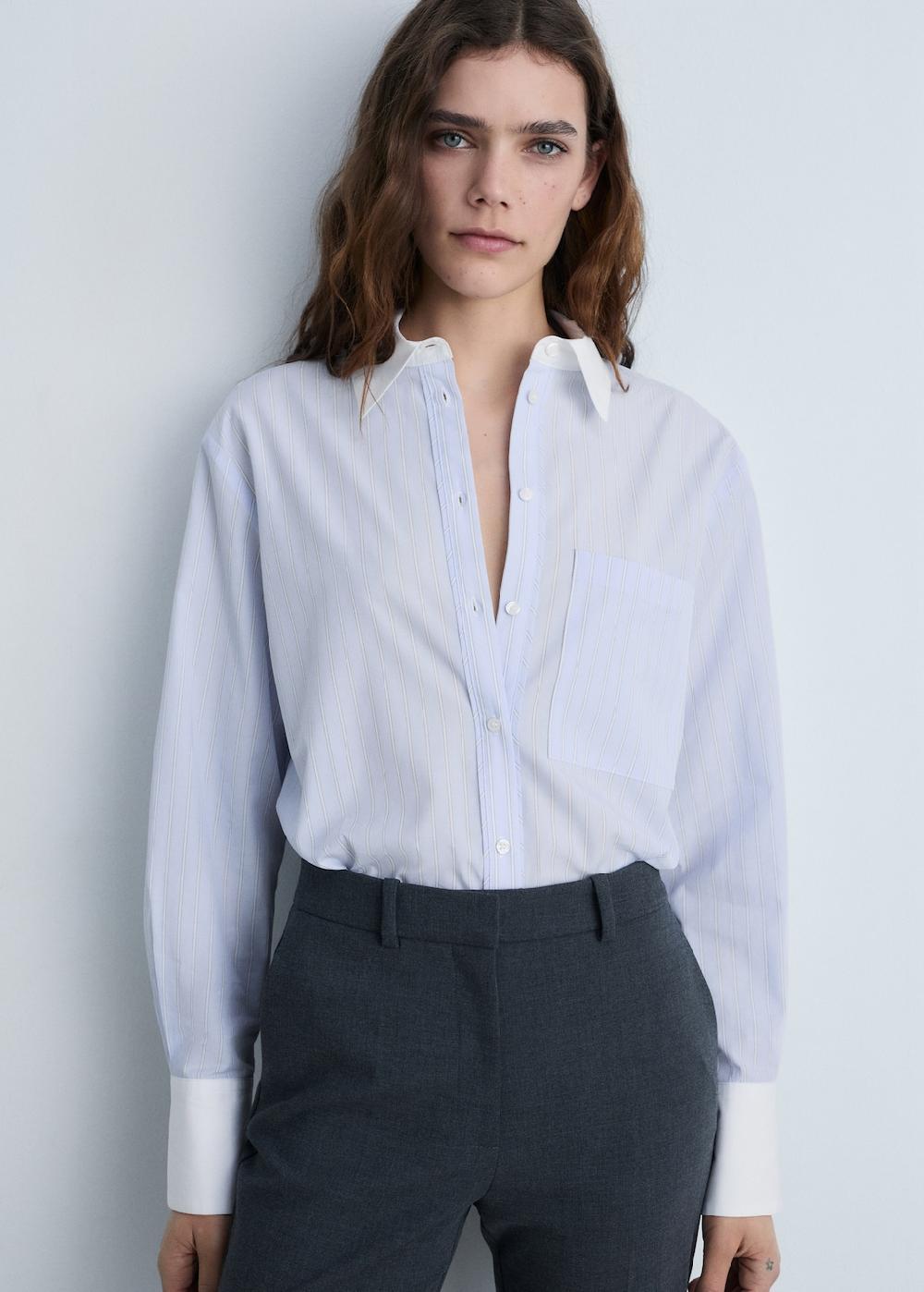 Mango Camicia combinata misto cotone