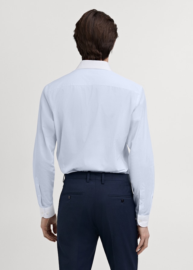 Mango Camicia Completo Righe Collo Contrasto