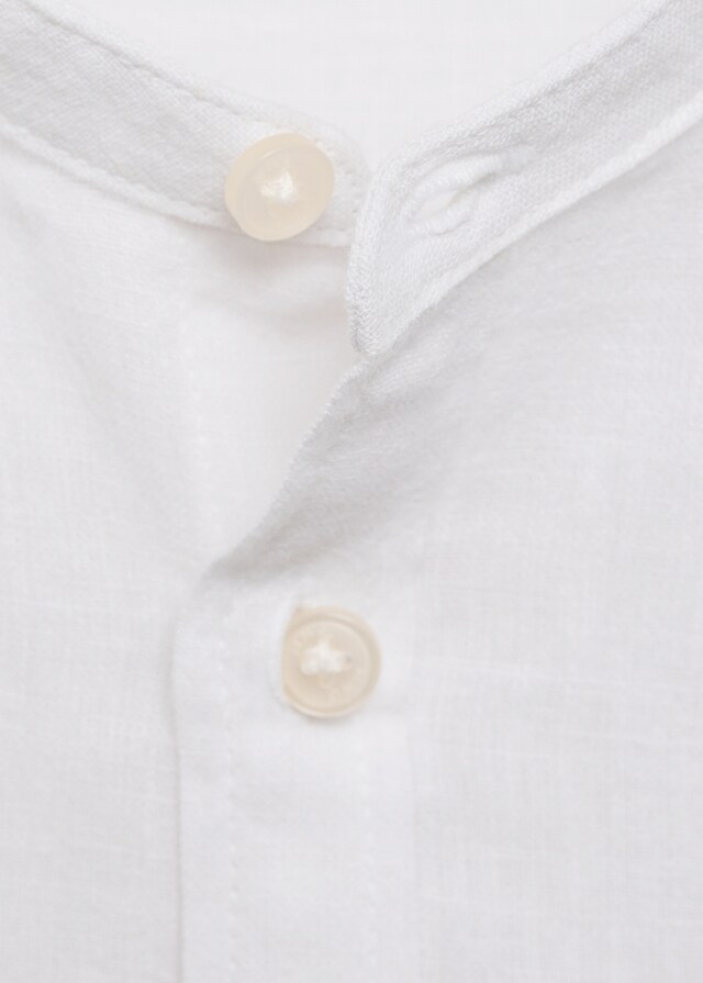 Mango Camicia Cotone Con Collo Alla Coreana