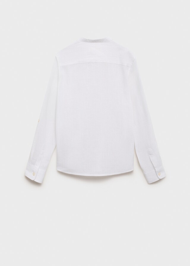 Mango Camicia Cotone Con Collo Alla Coreana