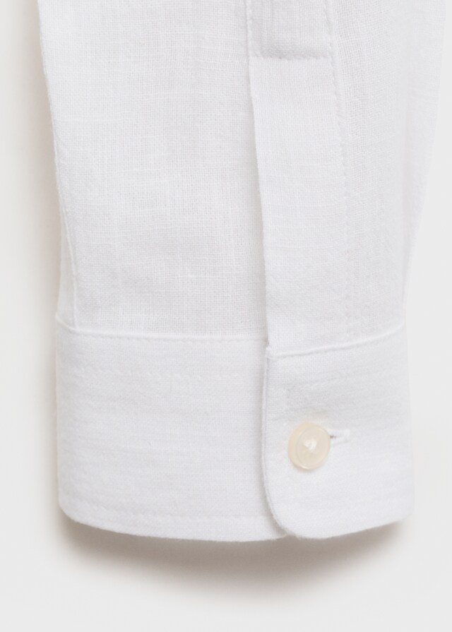 Mango Camicia Cotone Con Collo Alla Coreana