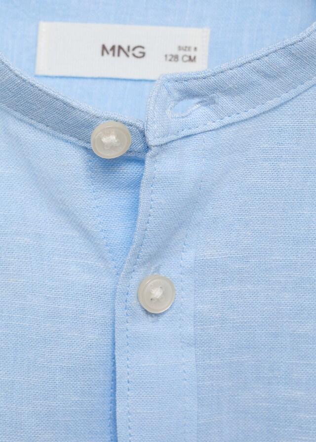 Mango Camicia Cotone Con Collo Alla Coreana