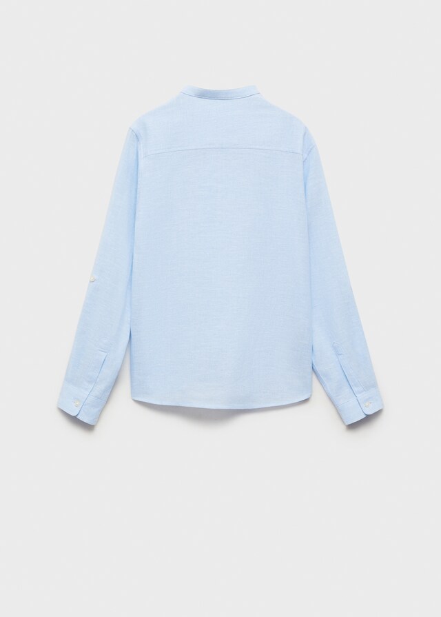 Mango Camicia Cotone Con Collo Alla Coreana