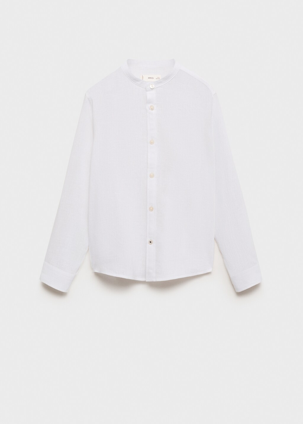 Mango Camicia cotone con collo alla coreana