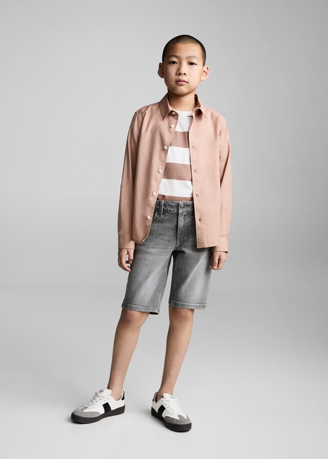 Mango Camicia Cotone E Lino