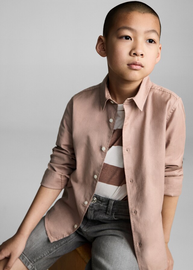 Mango Camicia Cotone E Lino