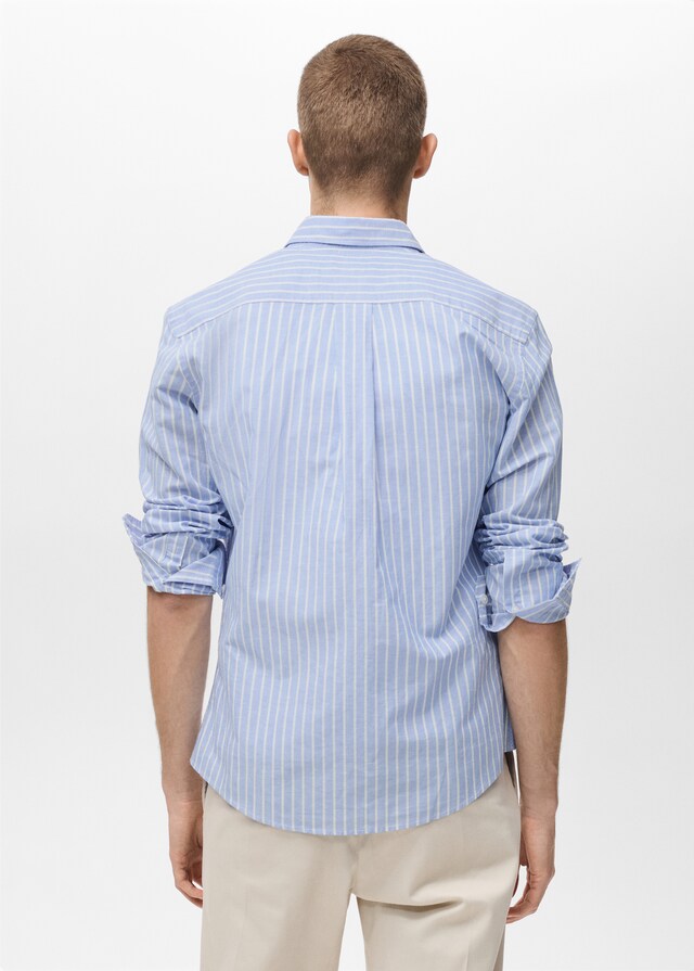Mango Camicia Cotone Lino Righe