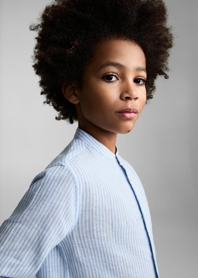 Mango Camicia Cotone Lino Righe