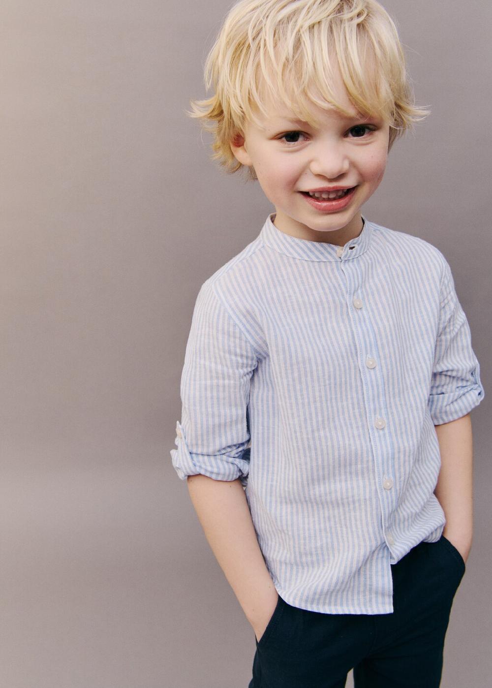 Mango Camicia lino righe