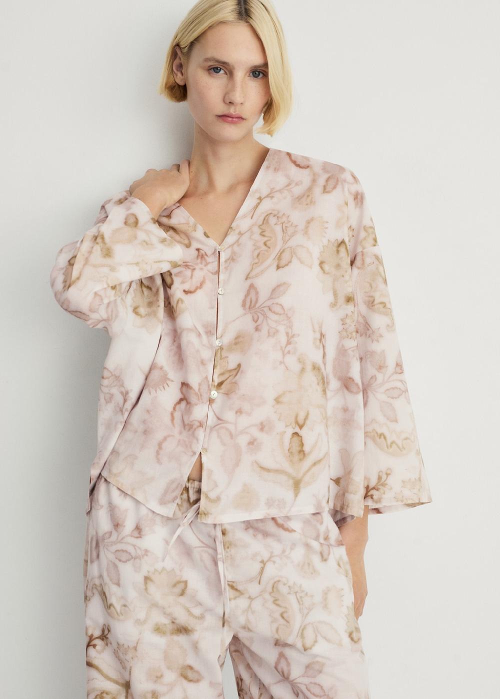 Mango Camicia pigiama dettaglio floreale