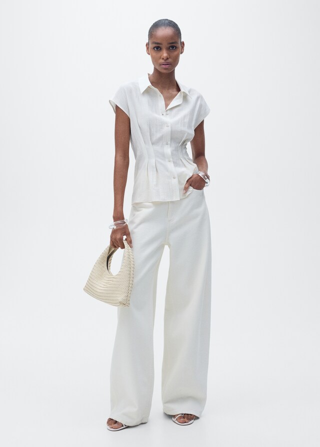 Mango Camicia Pinces Maniche Corte