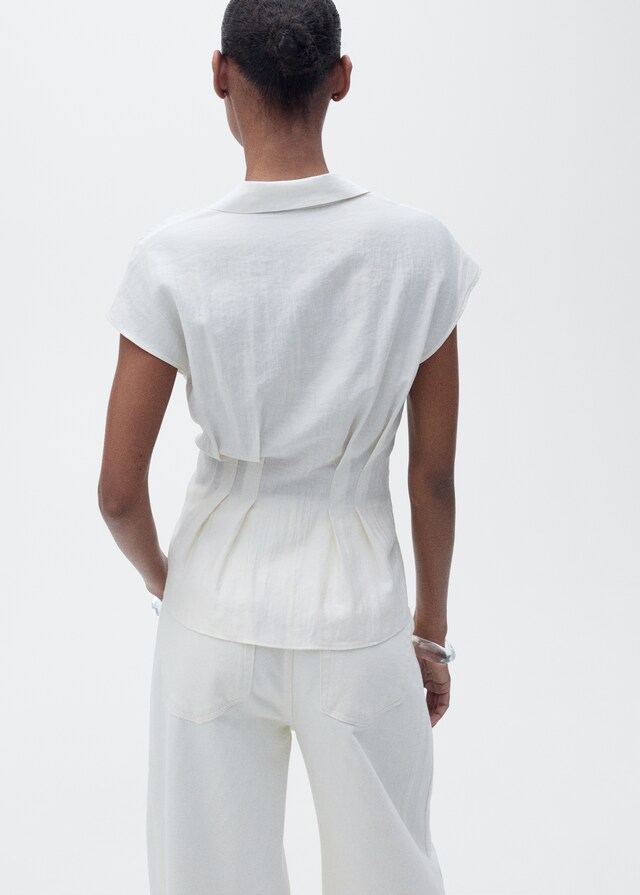 Mango Camicia Pinces Maniche Corte