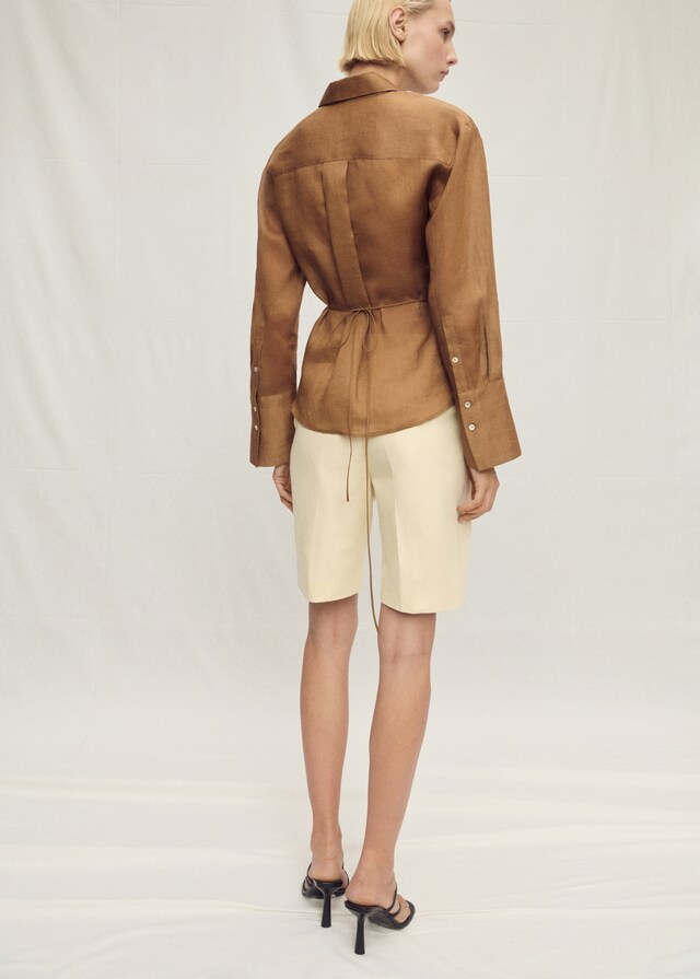 Mango Camicia Ramio Bordo Inferiore Asimmetrico