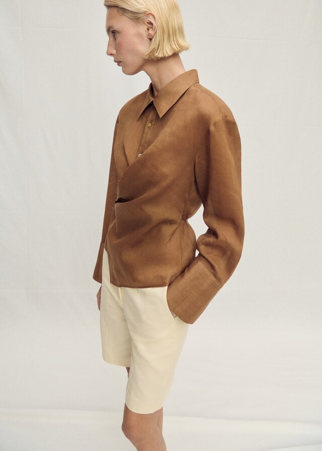 Mango Camicia Ramio Bordo Inferiore Asimmetrico