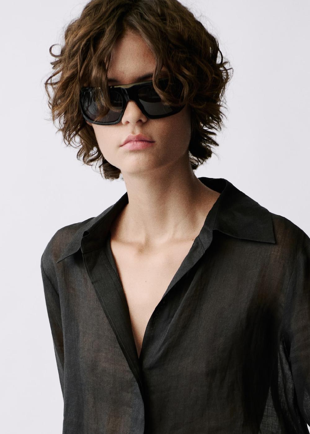 Mango Camicia ramio bottoni nascosti