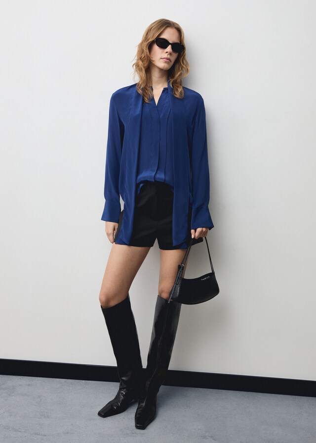 Mango Camicia Raso Fiocco