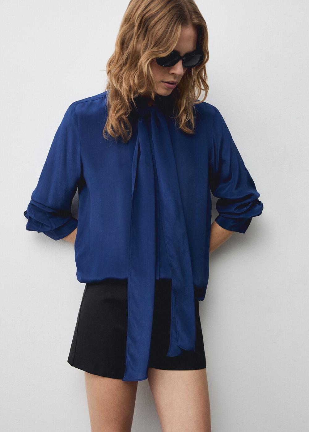 Mango Camicia raso fiocco