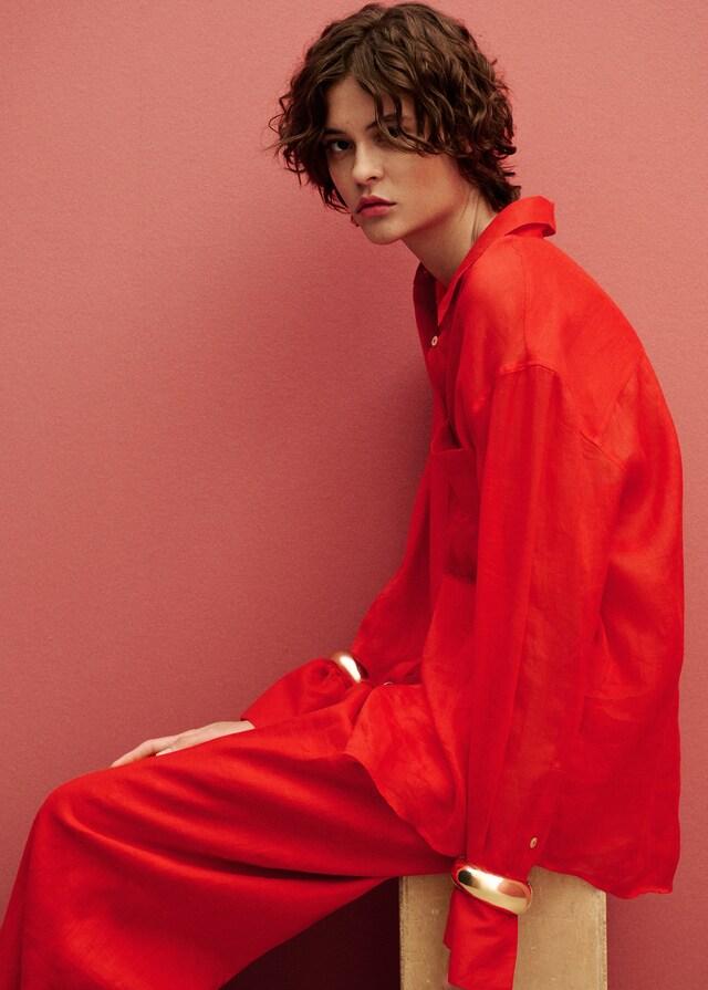 Mango Camicia Regular-fit Ramio Tasca