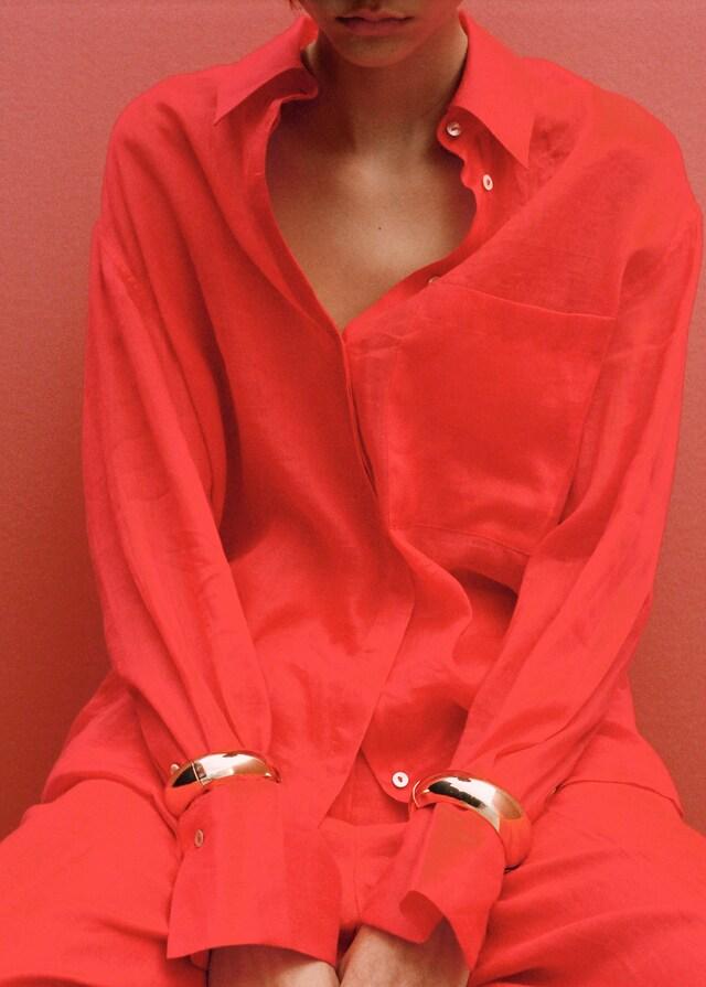 Mango Camicia Regular-fit Ramio Tasca