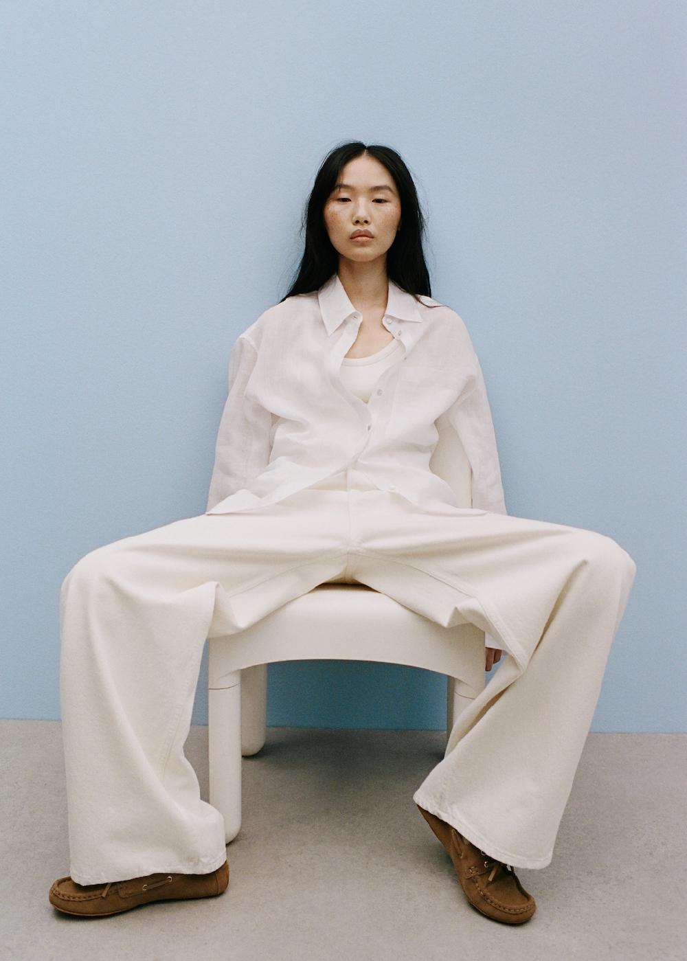 Mango Camicia regular-fit ramio tasca