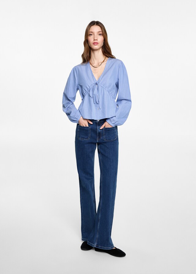 Mango Camicia Righe Fiocco