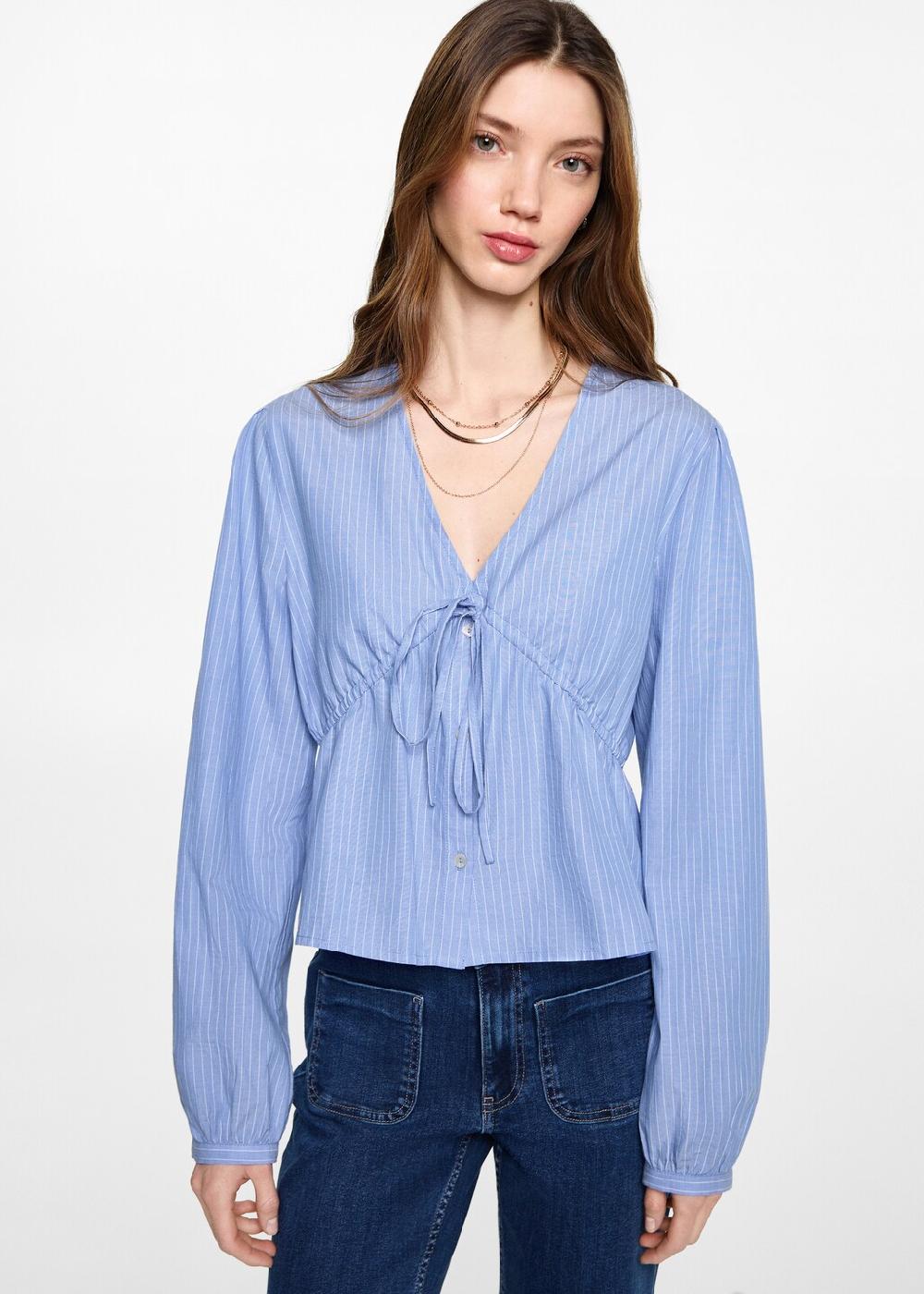 Mango Camicia righe fiocco