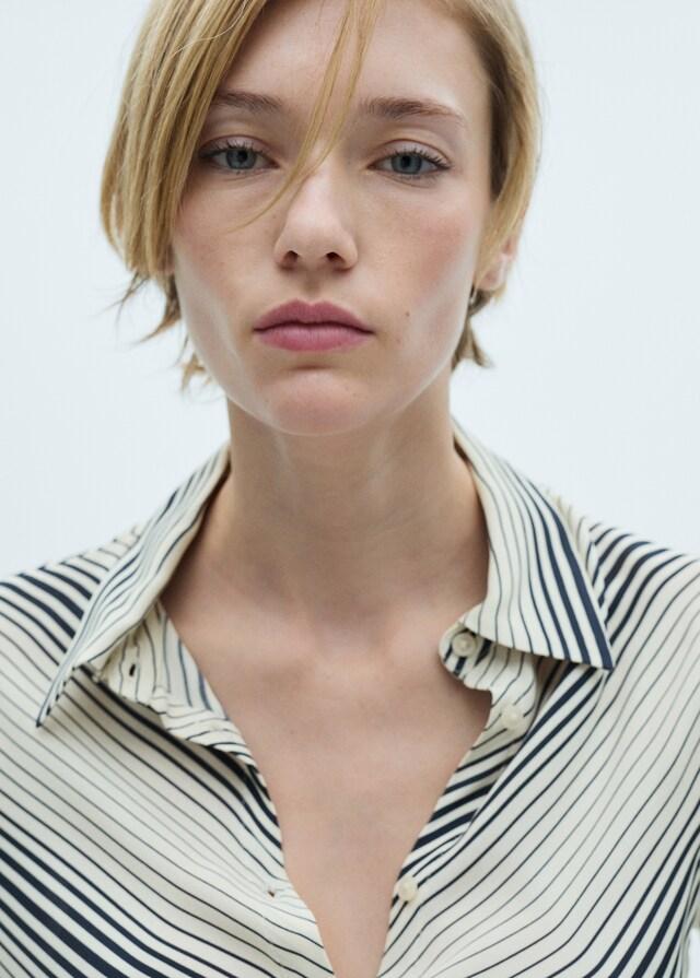 Mango Camicia Righe Maniche Scampanate