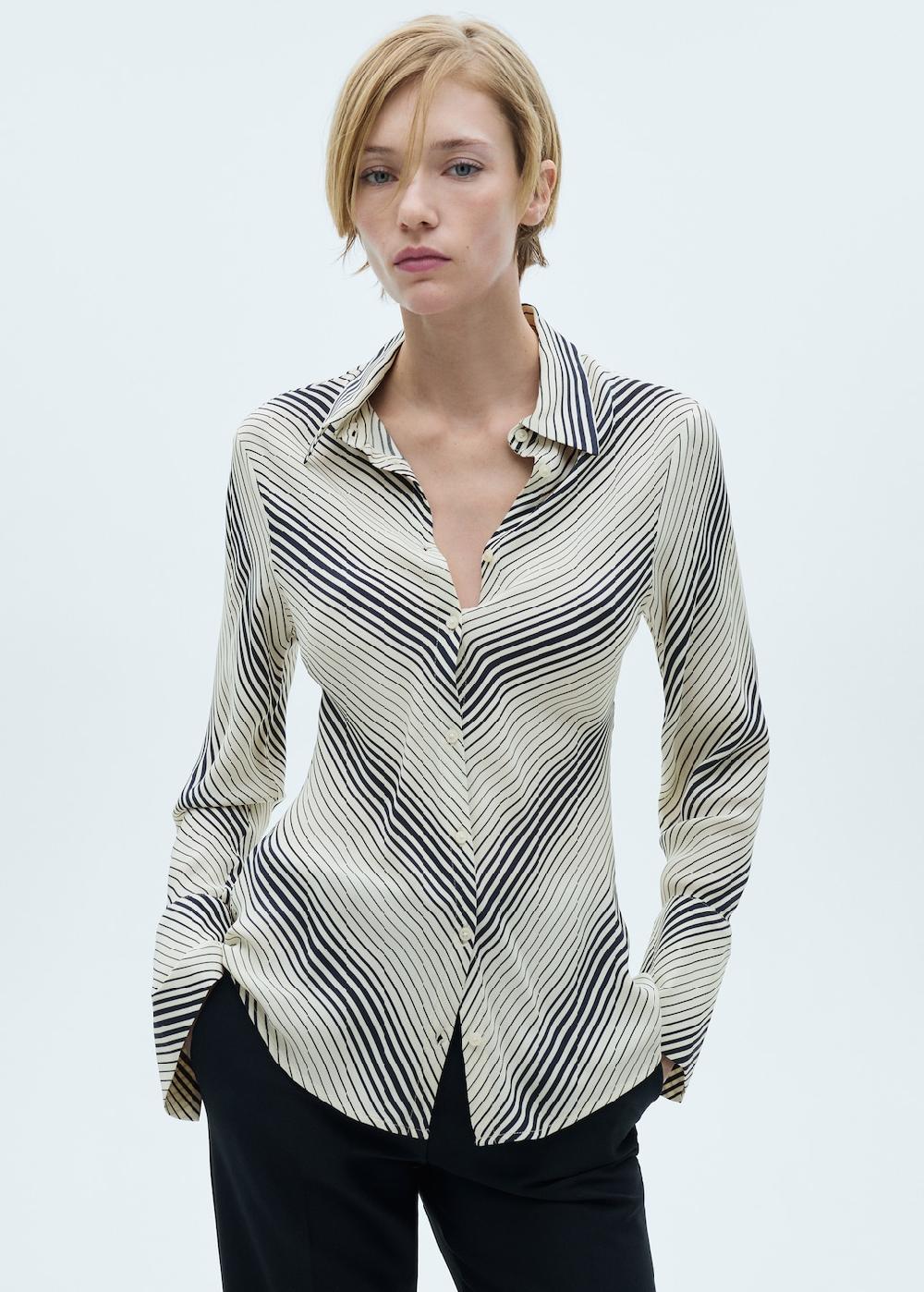 Mango Camicia righe maniche scampanate