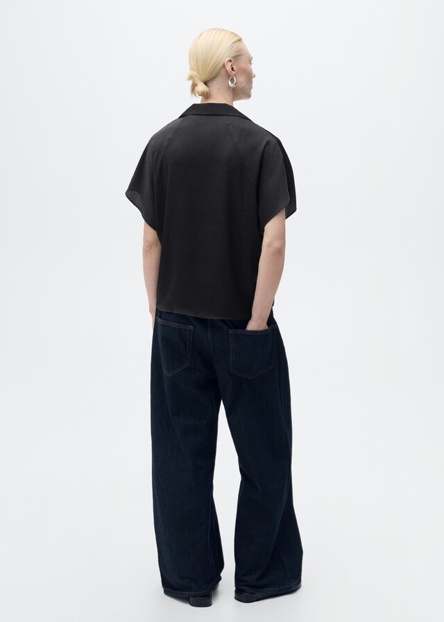 Mango Camicia Satinata Maniche Corte