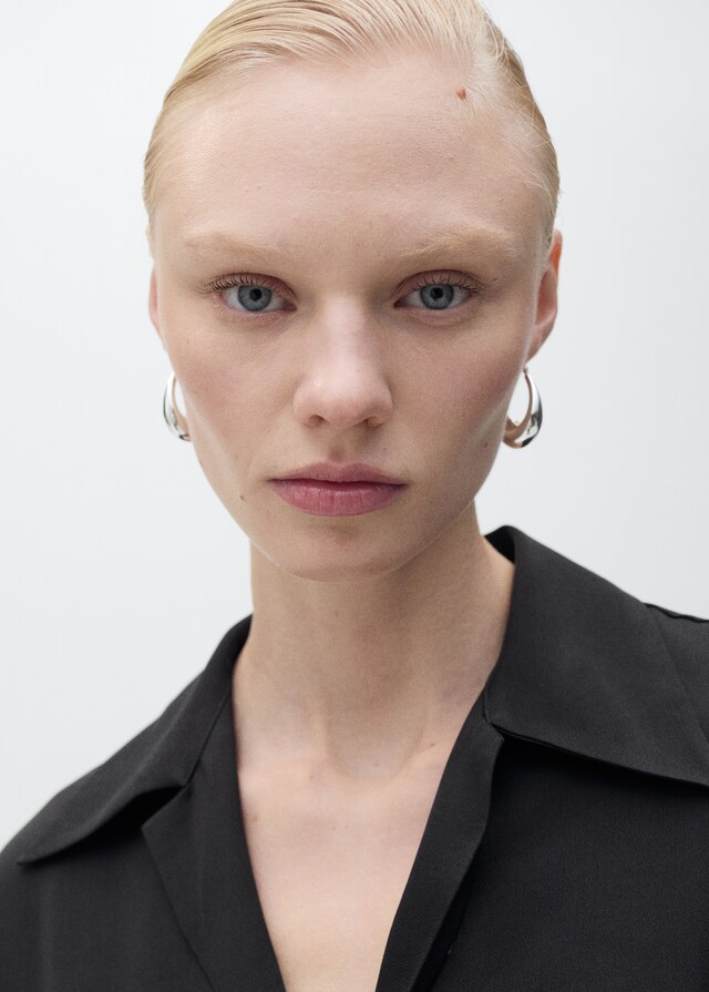 Mango Camicia Satinata Maniche Corte