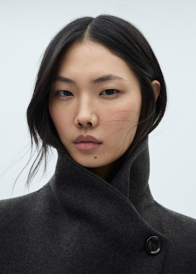 Mango Cappotto Lana Cintura