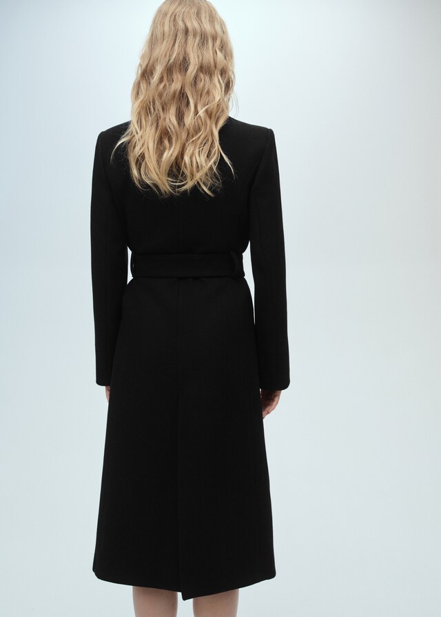 Mango Cappotto Lana Cintura