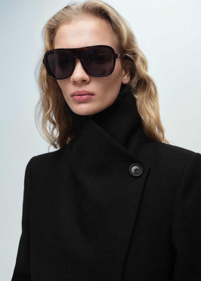 Mango Cappotto Lana Cintura